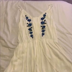 White embroidered romper